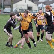 Daniel Spencer on the charge for Cowling Harlequins (52132076)
