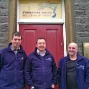 Stories in Stone project officer Chris Lodge with Millennium Trust colleagues Dave Tayler and Don Gamble.