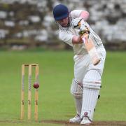 Bradley Akrigg hit a bludgeoning innings of 86, but Steeton lost to Leeds Modernians in the Awards Galore Cup on Sunday. Picture: Thomas Gadd
