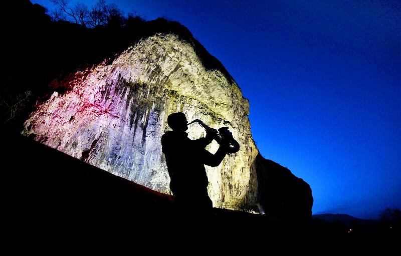 A preview of a floodlit Kilnsey Crag is captured here. The iconic landmark will form the backdrop of the first outdoor music festival to be held in Upper Wharfedale. Cragfest will take place on Kilnsey showground on the last weekend in May. 