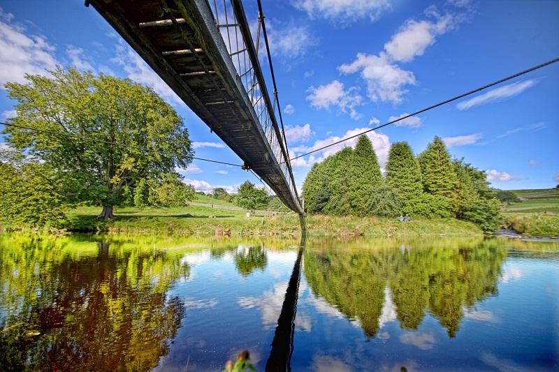 Reflections of Victorian engineering: Hebden suspension bridge 