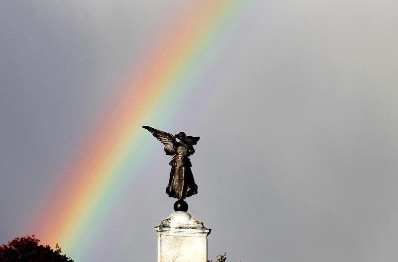 This week’s photograph of a rainbow seeming to touch the war memorial at the top of Skipton High Street is particularly symbolic in the week that the Craven Herald reports the funeral of Sergeant Gareth Thursby of the 3rd Battalion, Yorkshire Regiment.