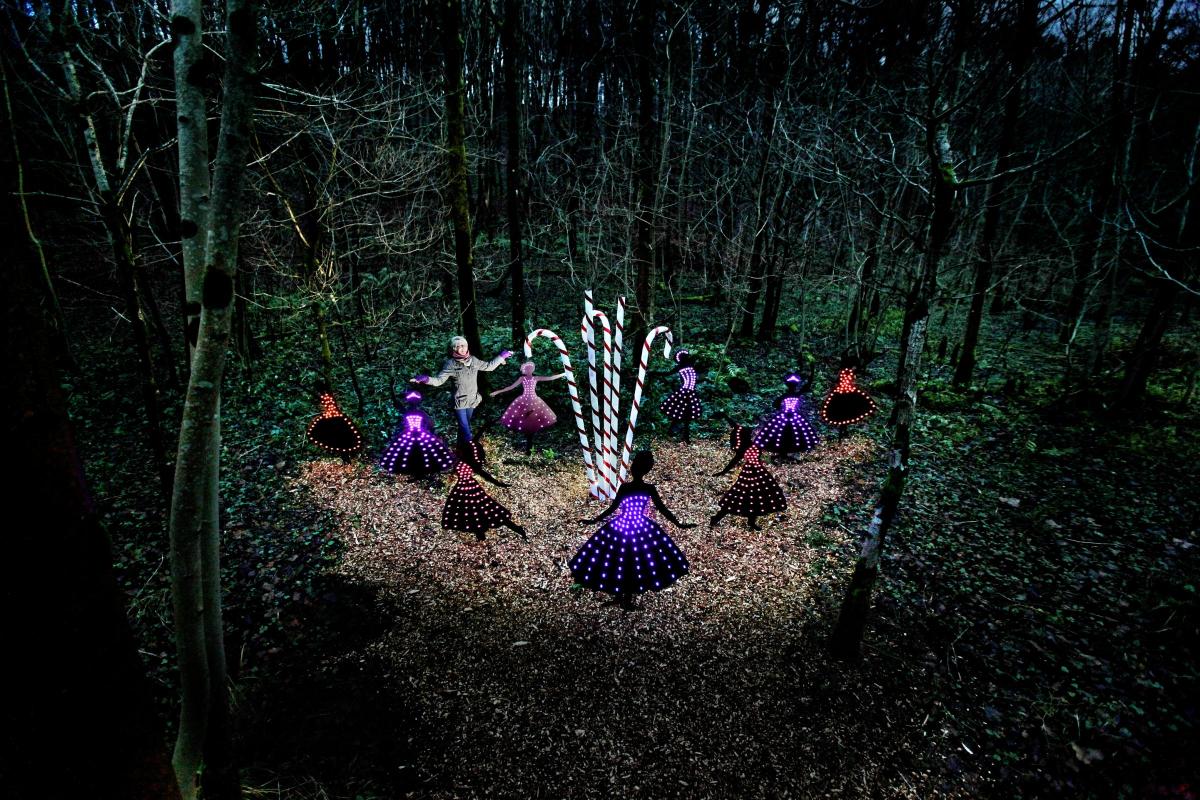 Nine ladies dancing is part of the fabulous Twelve Days of Christmas Trail in Strid Wood, Bolton Abbey