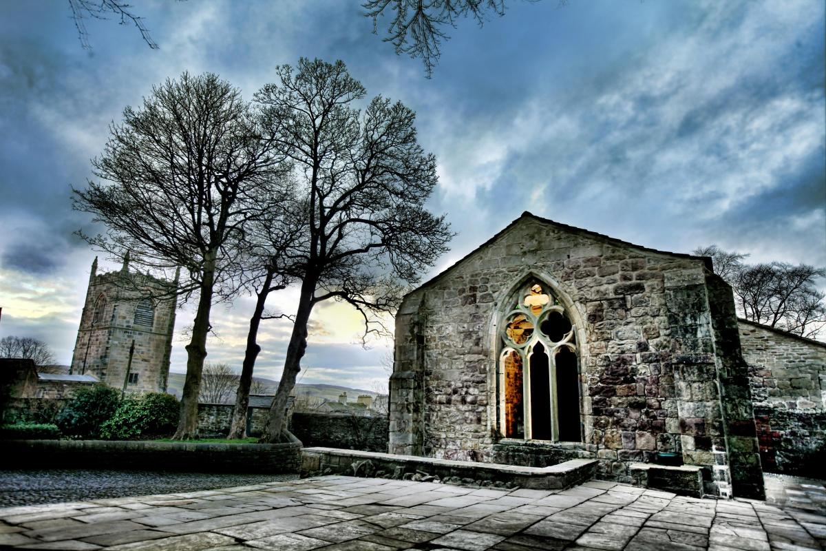 The chapel of St John the Evangelist in the grounds of Skipton Castle