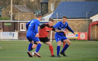 Brad Riley scored in the first half for Silsden against Sherwood Colliery. Picture: Linda Gartland