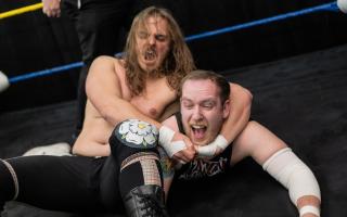 James Boggs (left), from Settle, competes under the name Ernest Boggs as a professional wrestler