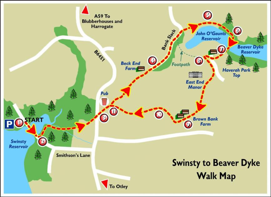 Enjoy a walk featuring woods, reservoirs and ruins 