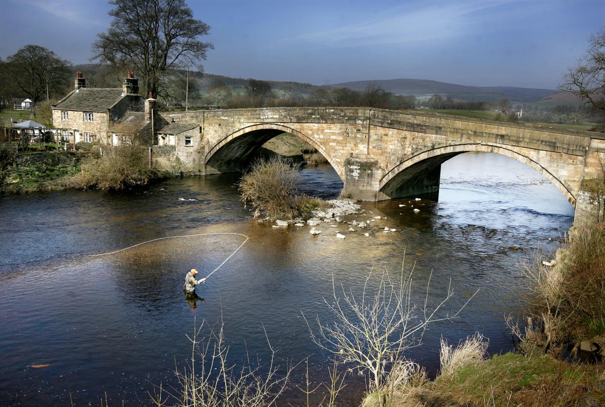 The brown trout season has begun and at Bolton Bridge, a mile from Bolton Abbey, river keeper Mark Whitehead is pictured getting into the swing of things.