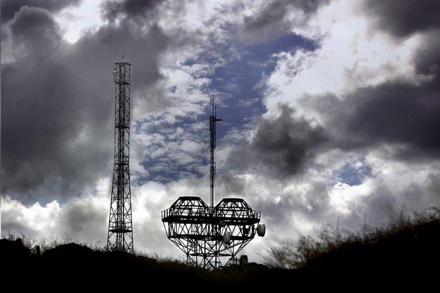 The Pennine Way crosses Elslack Moor and walkers can get a close-up view of the eerie transmitter which punctuates the scenery. It is captured here, by Craven Herald photographer Stephen Garnett, looming against dark clouds.